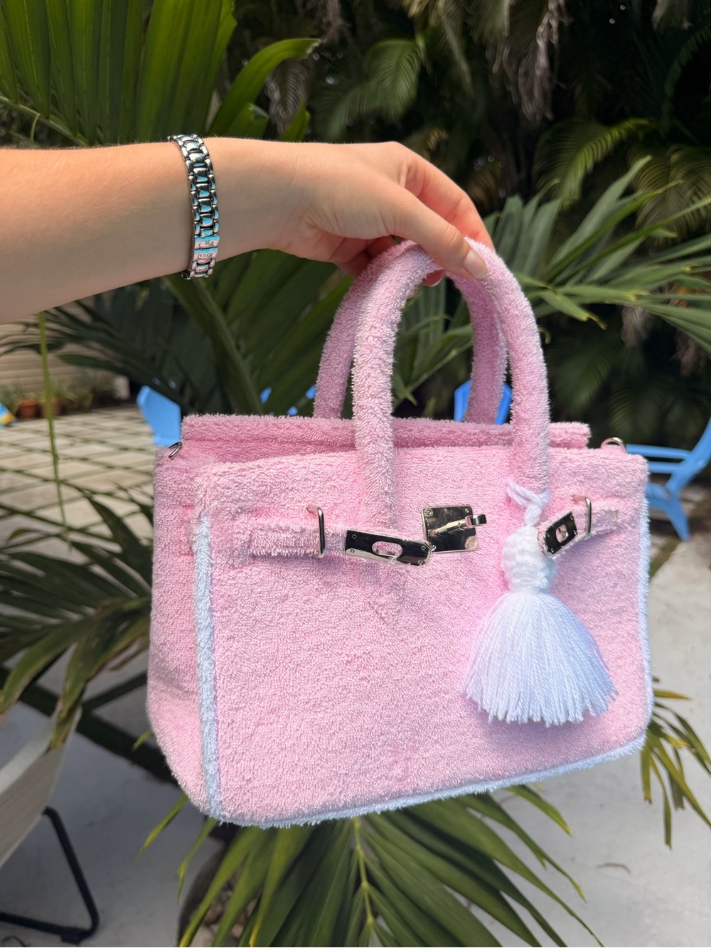 Pink terry beach birkin bag 🌸